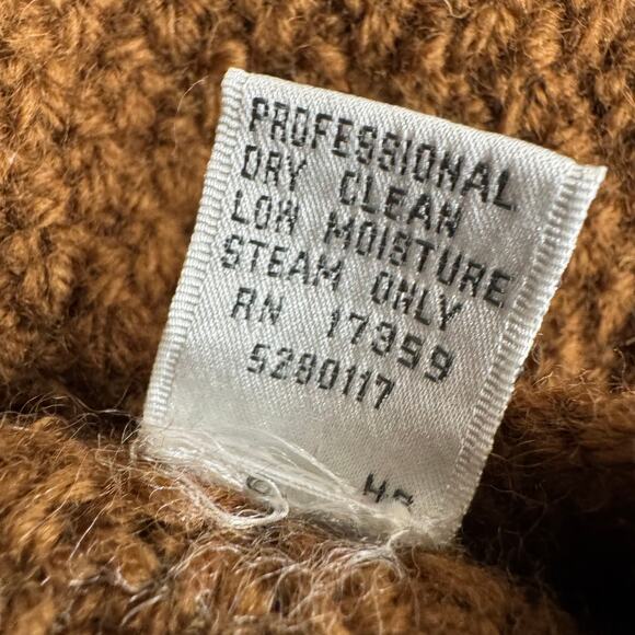 Vintage Fisherman Cable Knit Linda Allard Ellen Tracy Wool Sweater Vest P Brown - Picture 8 of 8